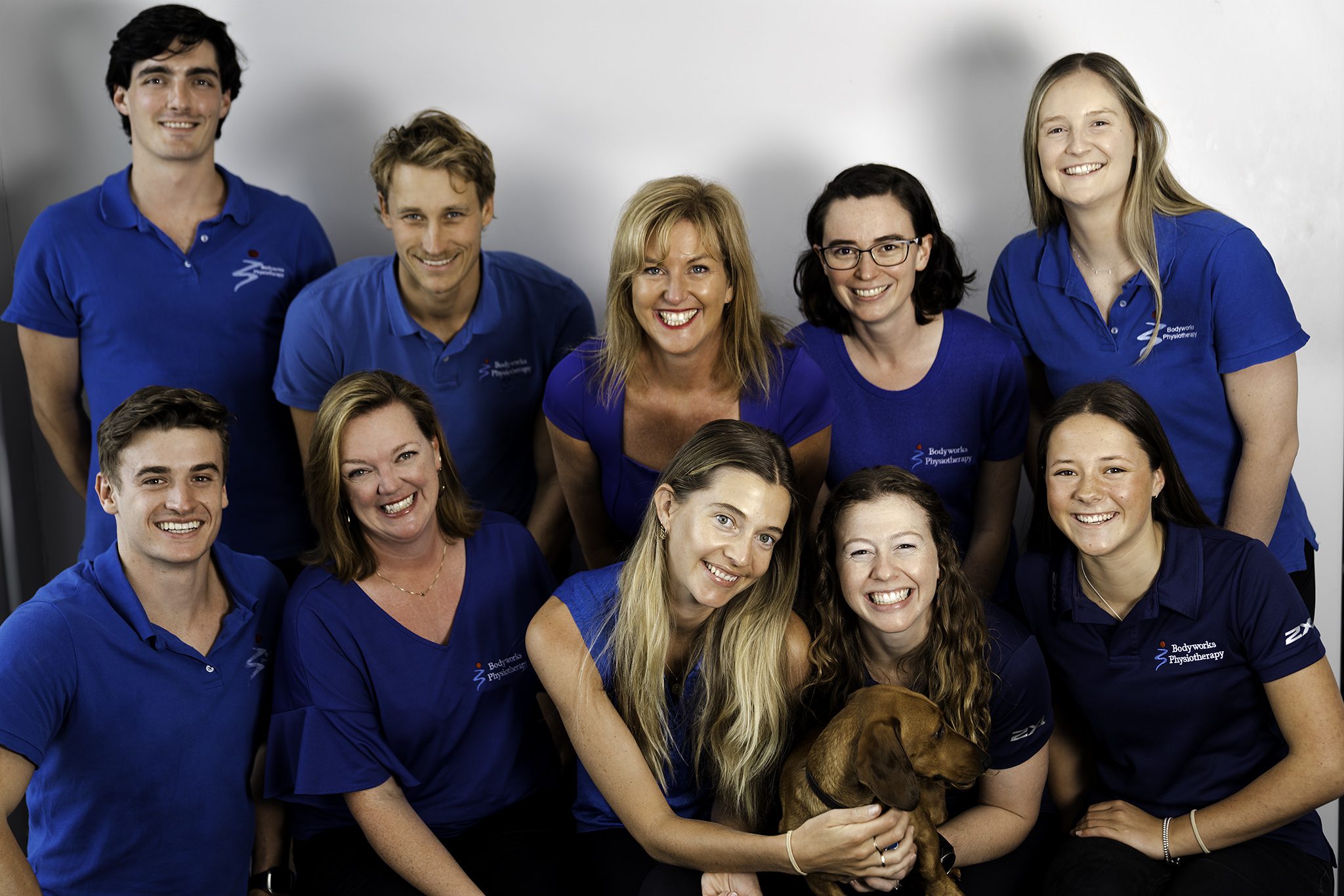 Body works Warriwood Physio team, looking up.